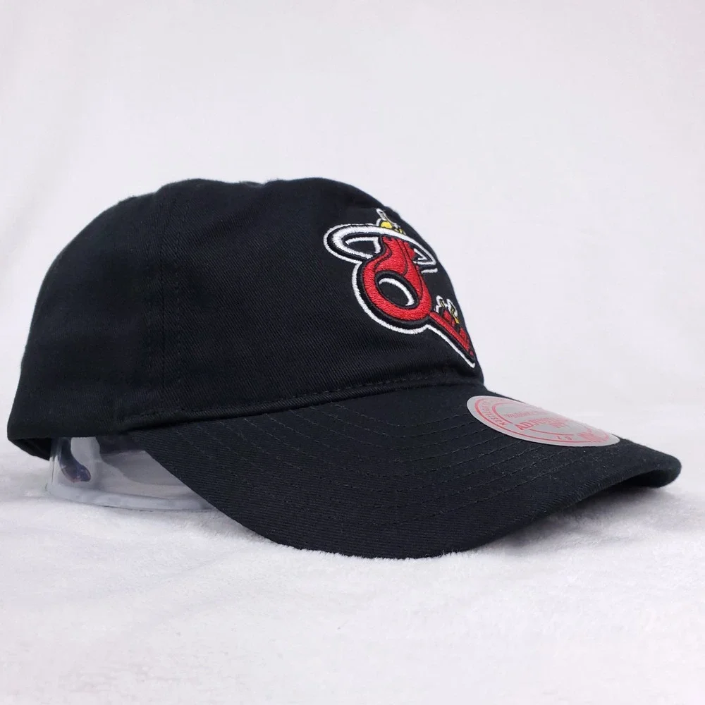 DJ Khalad Miami Heat Mitchell & Ness NBA Dad‎ Hat Cap BR Remix Black NWT